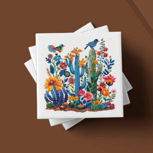 Desert Blooms Saguaro Sergranat Kakelplatta