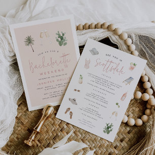 Desert Boho Bachelorette Helg Itinerary & Inbjudningar