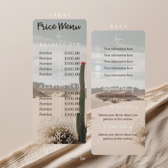 Desert | Boho | Pris meny | Policy Lakan (Skapare uppladdad)