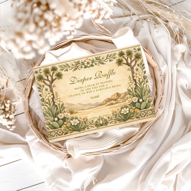 Desert Botanical Baby Shower Diapper Raffle  Tilläggskort (Skapare uppladdad)