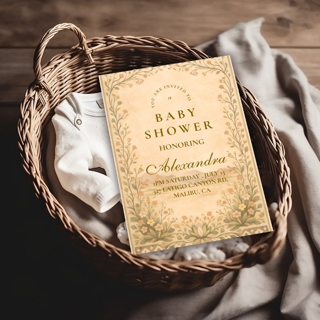 Desert Botanical Baby Shower Inbjudningar (Skapare uppladdad)