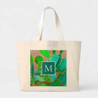 Desert Botanical Monogram Grönt Cactus Jumbo Tygkasse