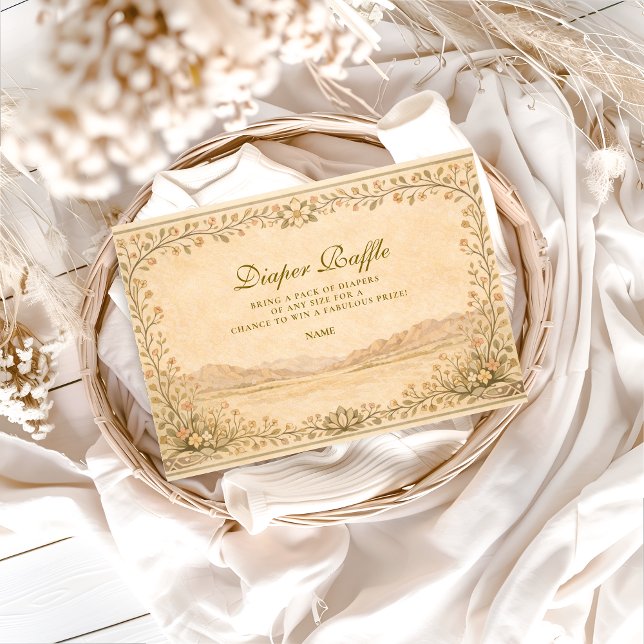 Desert Botanical Neutral Florals Diapper Raffle  Tilläggskort (Skapare uppladdad)