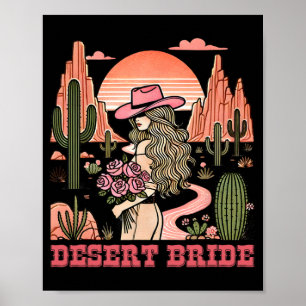 Desert Bride Cactus liggande Sunset Hat Ro Poster
