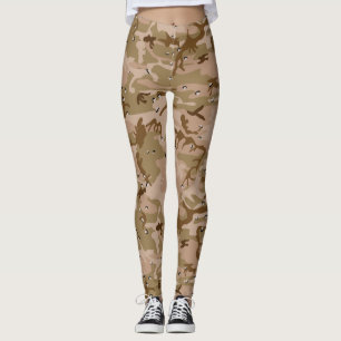Desert Brown Camouflage Mönster Camo Leggings