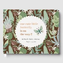 Desert Brown Retro Butterfly Garden Baby Shower