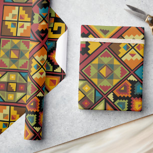 Desert Brown Turcos Roligt Mönster Birthday Presentpapper