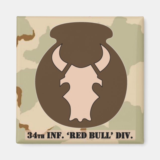 Desert Bull DCU-look emblem 2x2 magnet w/camo (Framsidan)