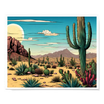 Desert Butte Mesa Graphic Art Liggande
