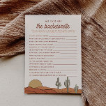 Desert Cactus Bach all Ögon på brickkortet Inbjudningar<br><div class="desc">Det här är en ökenbachelorette-spelmall som innehåller sydvästra inslag och en rodeo-temad teckensnittskoppling. ALLA typsnitt och färg är redigerbara // För matchande artiklar, gå till "BETTY"-samlingen i Sincerely By Nicole Zazzle-butiken. * Om du tycker om den här designen men inte ser den tillgänglig för något du är tittar för, kontakta...</div>