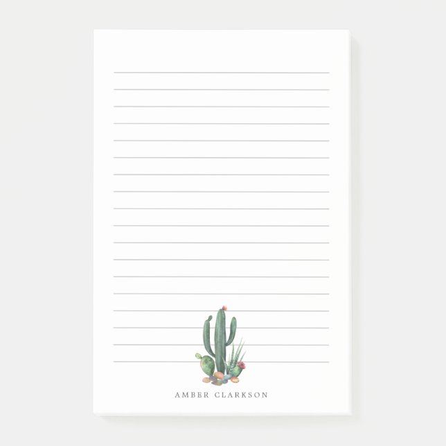 Desert Cactus Bloom| Längst Post-it Block (Framsida)