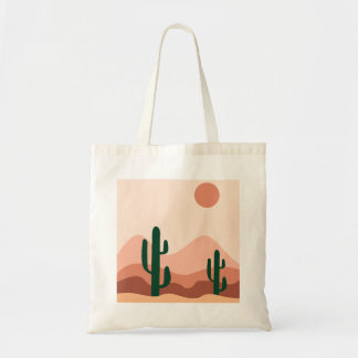 Desert cactus boho art tygkasse