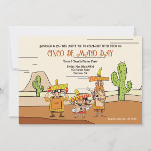Desert Cactus Cinco De Mayo-inbjudan Inbjudningar
