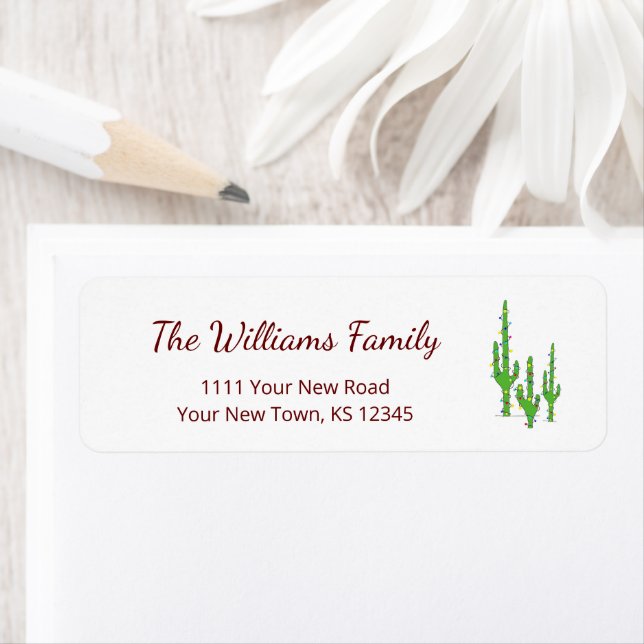 Desert Cactus Cinco de Mayo Returadress Etikett (Insitu)