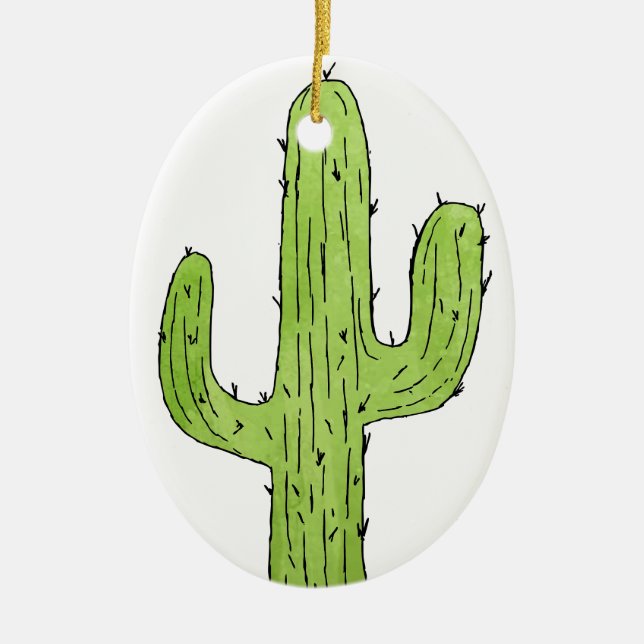 Desert Cactus Desert Plants Cactus Träd Design Julgransprydnad Keramik (Framsidan)
