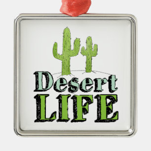 Desert Cactus Desert Plants Cactus Träd Design Julgransprydnad Metall