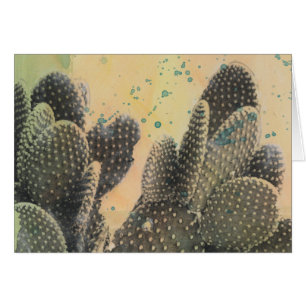 Desert Cactus Grönt Hälsningskort