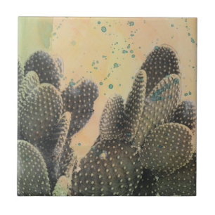 Desert Cactus Grönt Kakelplatta