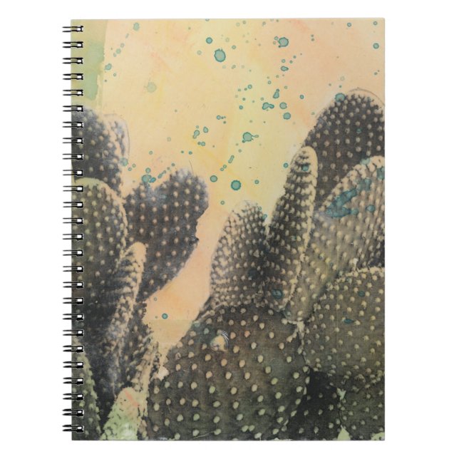 Desert Cactus | Grönt Splatter Anteckningsbok (Framsidan)