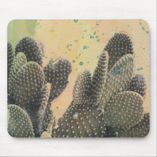 Desert Cactus Grönt Splatter Musmatta