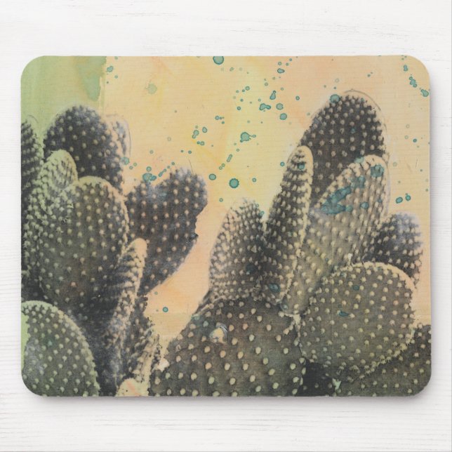 Desert Cactus | Grönt Splatter Musmatta (Framsidan)