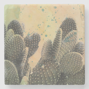 Desert Cactus Grönt Underlägg Sten
