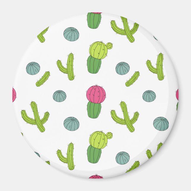Desert Cactus Mönster Magnet (Framsidan)