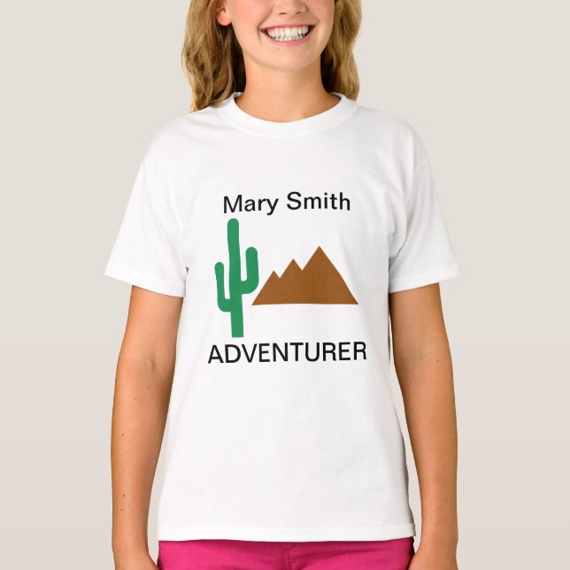 Desert Cactus och Mountain T Shirt (Framsida)