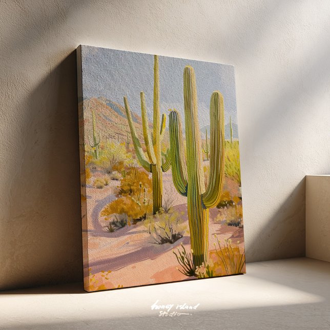 Desert Cactus Painting, Southwestern Wall Art Canvastryck ( cactus painting, desert wall art, boho decor, southwest art, desert landscape, cactus print, arizon)