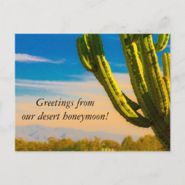 Desert Cactus Saguaro Honeymoon Tack Vykort