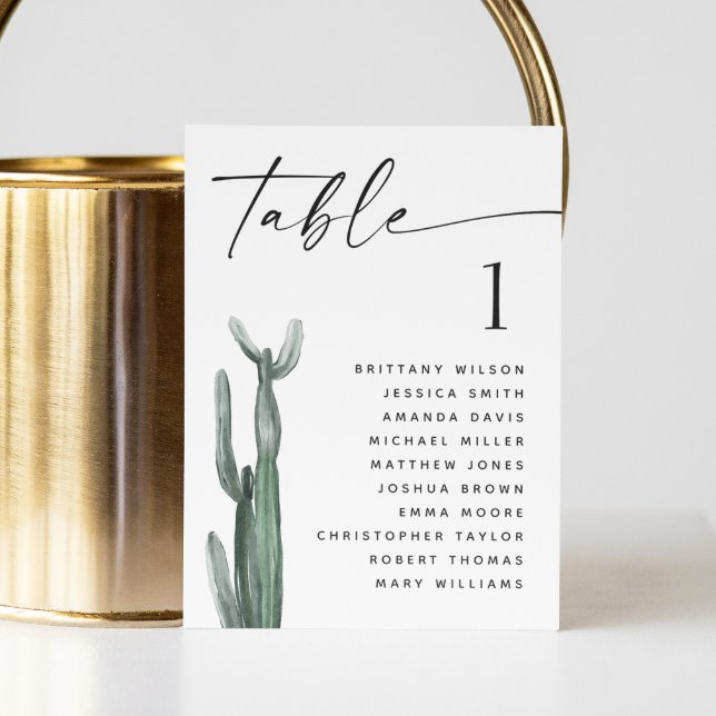Desert Cactus | Sätesdiagram för Grey Bröllop Inbjudningar (Skapare uppladdad)