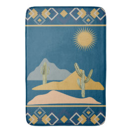 Desert Cactus Scene och Geometric Trim Badrumsmatta