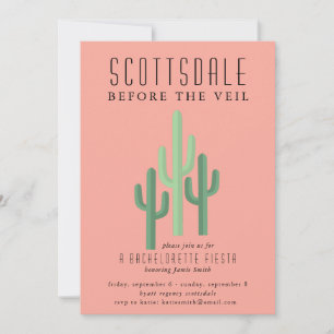 Desert Cactus Scottsdale Bachelorette Inbjudningar