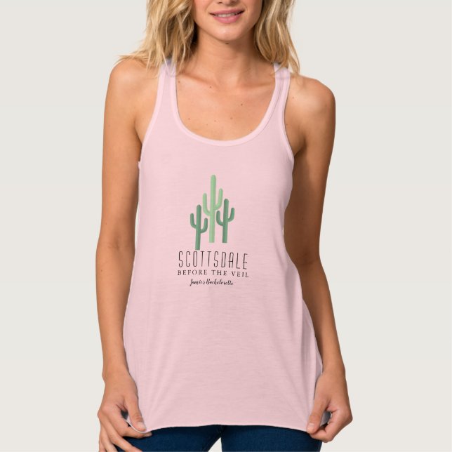 Desert Cactus Scottsdale Bachelorette Linne Med Racerback (Framsida)