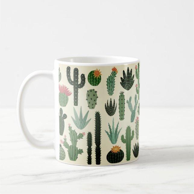 Desert Cactus Söt Kaffemugg (Vänster)