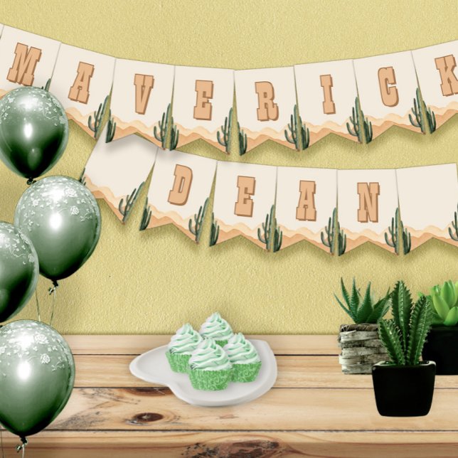 Desert Cactus Southwest Baby Shower, Birthday Namn Vimplar (Skapare uppladdad)