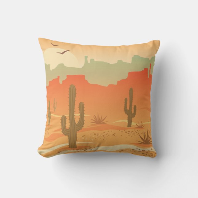 Desert Cactus Southwest Design Dekorativ kudde (Framsida)