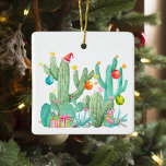Desert Cactus Southwest jul-Helgdag Julgransprydnad Keramik<br><div class="desc">Den här designen har skapats med digitalteknik. Det kan vara personlig genom att klicka på anpassningsknappen och ändra färg, lägga till namn, initialer eller ord. Kontakta mig på colorflowcreations@gmail.com om du vill ha denna design på en annan produkt. Köp min ursprungliga abstrakt-akrylmålning för försäljning på www.etsy.com/shop/colorflowart. Se fler av mina...</div>