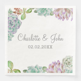 Desert Cactus Succulent Bröllop Napkins Pappersservett