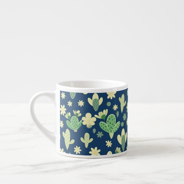 Desert Cactus & Succulent Pattern Espressomugg (Vänster)