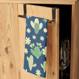 Desert Cactus & Succulent Pattern Kökshandduk