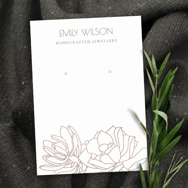 DESERT CACTUS SUCCULENT  ROSA EARRING VISNING VISITKORT (Skapare uppladdad)