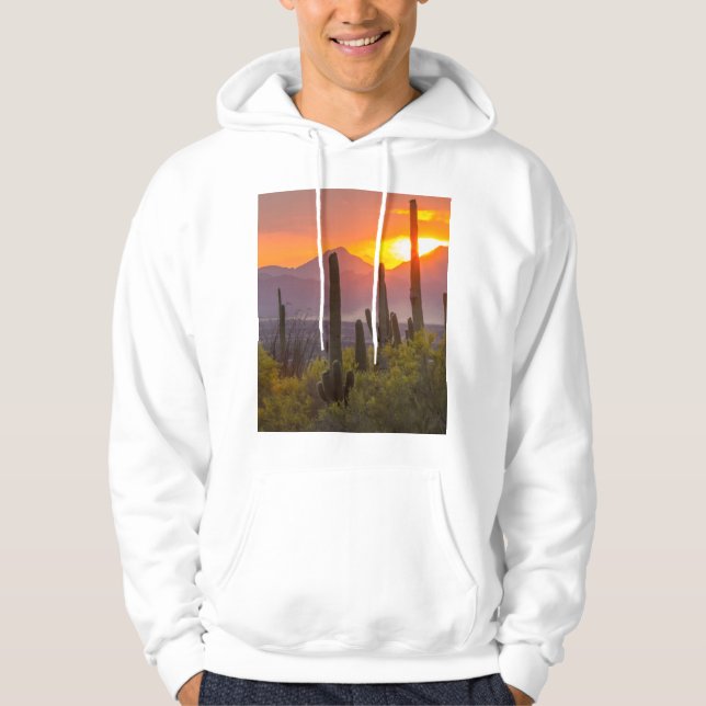 Desert cactus sunset, Arizona Hoodie (Framsida)
