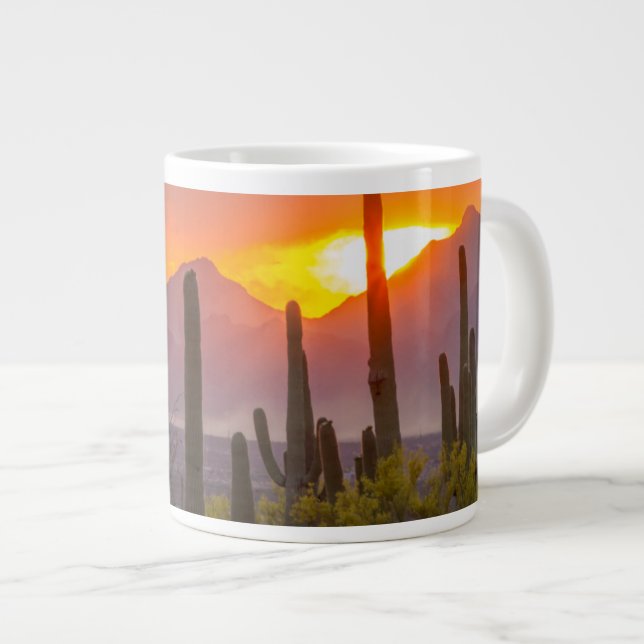 Desert cactus sunset, Arizona Jumbo Mugg (Framsida höger)
