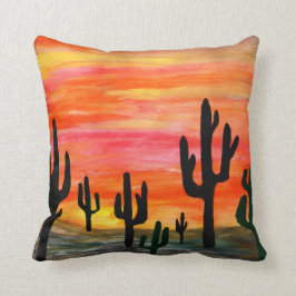 Desert Cactus Sunset dekorativ kudde