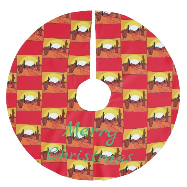 Desert Cactus Sunset Thunder_Cove Julgransmatta Borstad Polyester (Framsidan)