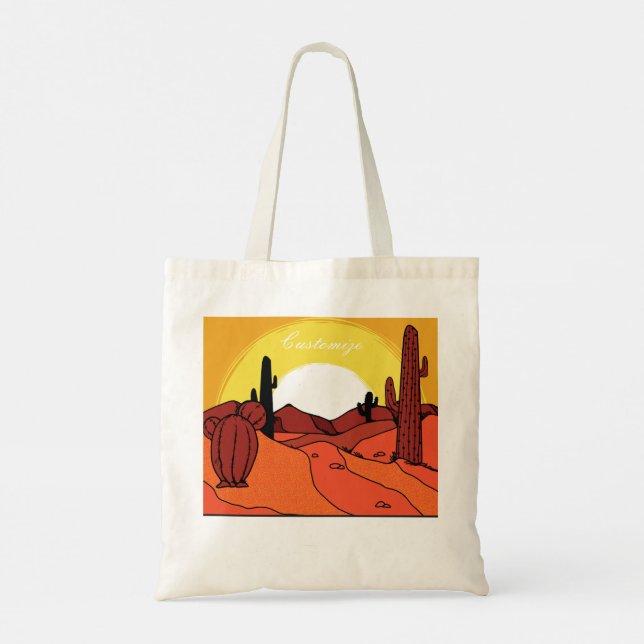 Desert Cactus Sunset Thunder_Cove Tygkasse (Baksida)