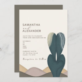 Desert Cactus Theme Bröllop Inbjudningar