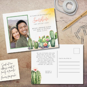Desert Cactuvi Flyttat Snö till Sunshine Postcards Vykort