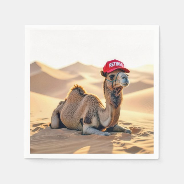 Desert Camel Wearing a Retired Cap Pappersservett (Framsidan)